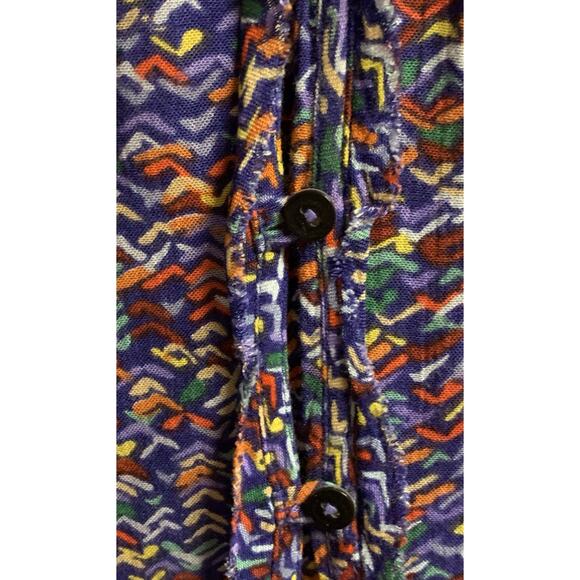 Anthropologie Maeve Shirt Small Sleeveless Abstract & Colorful Design w/ Buttons - Picture 6 of 8